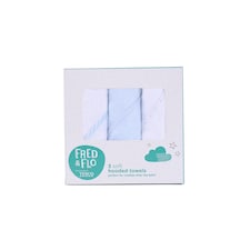 Fred&Flo 3 Pack Hooded Towel Blue