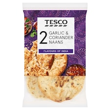 Tesco 2 Garlic and Coriander Naans