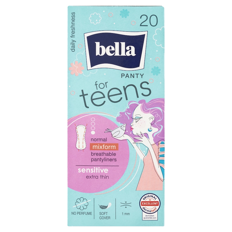 Bella For Teens Panty Sensitive Extra Thin Pantyliners 20 pcs