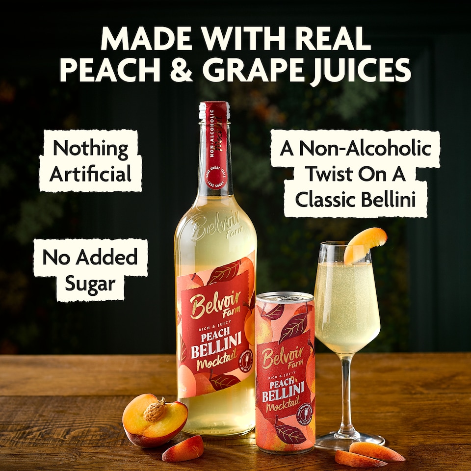 image 1 of Belvoir Farm Non-Alcoholic Peach Bellini 250ml