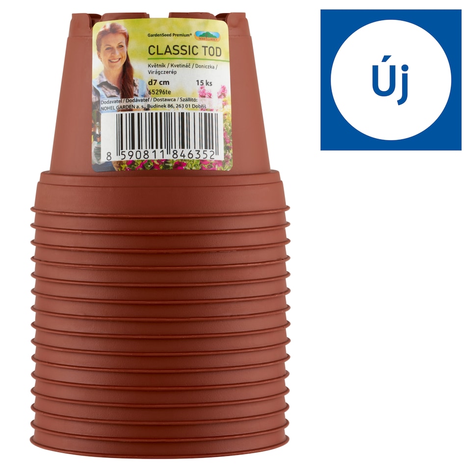 Nohel Garden Classic Tod műanyag könnyített virágcserép 7 cm 15 db