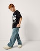 image 3 of F&F Boys Pure Cotton Slogan Oversized Fit T-Shirt in Black