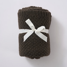 F&F Home Brown Bobble Knit Throw