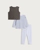 image 2 of F&F Baby 3-Piece Cotton Rich Mini Champ Gilet, Top and Leggings Set in Grey