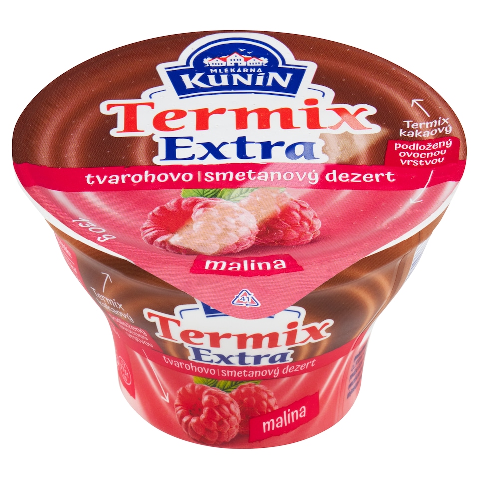 obrázok 1 z Mlékárna Kunín Termix extra tvarohovo-smotanový dezert kakaový, malinový 130 g