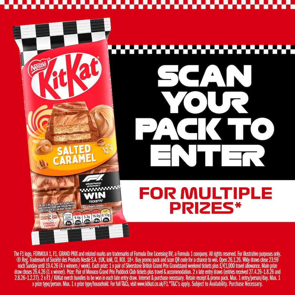 image 1 of KitKat Salted Caramel Chocolate Sharing Bar 99g