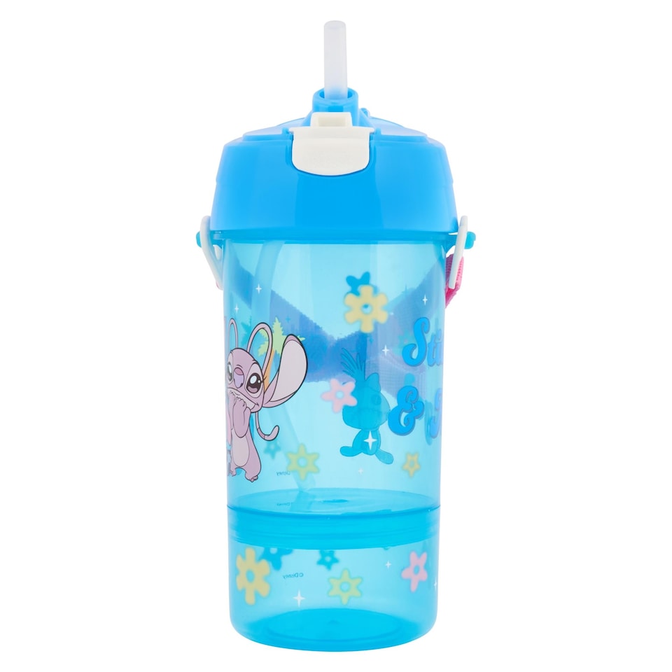 image 1 of Stitch Brush 2 in 1 Sip & Snack Water Bottle & Canteen