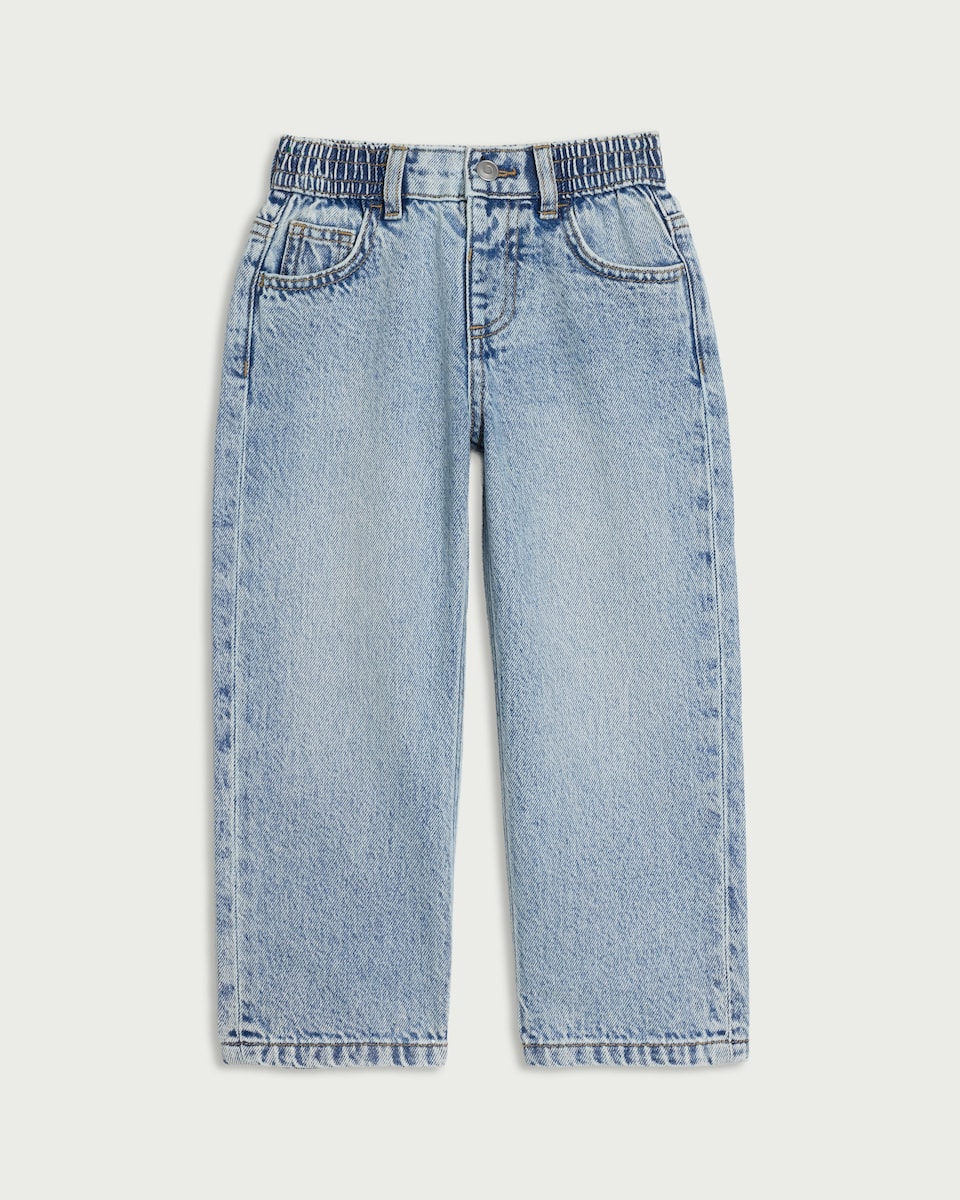 image 1 of F&F Boys Pure Cotton Wide Leg Jeans in Blue