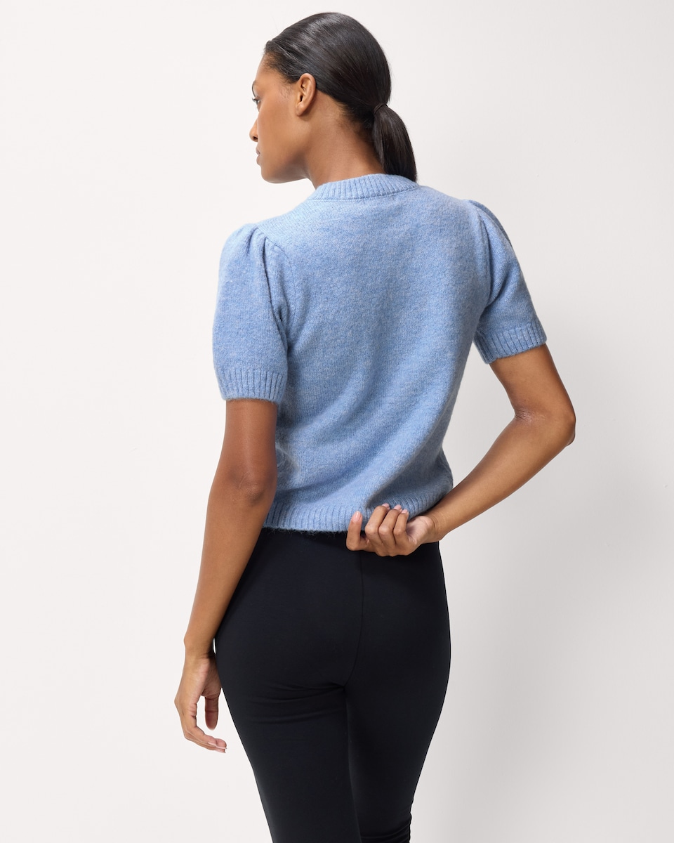 image 1 of F&F Floral Short Sleeved Cardigan in Blue