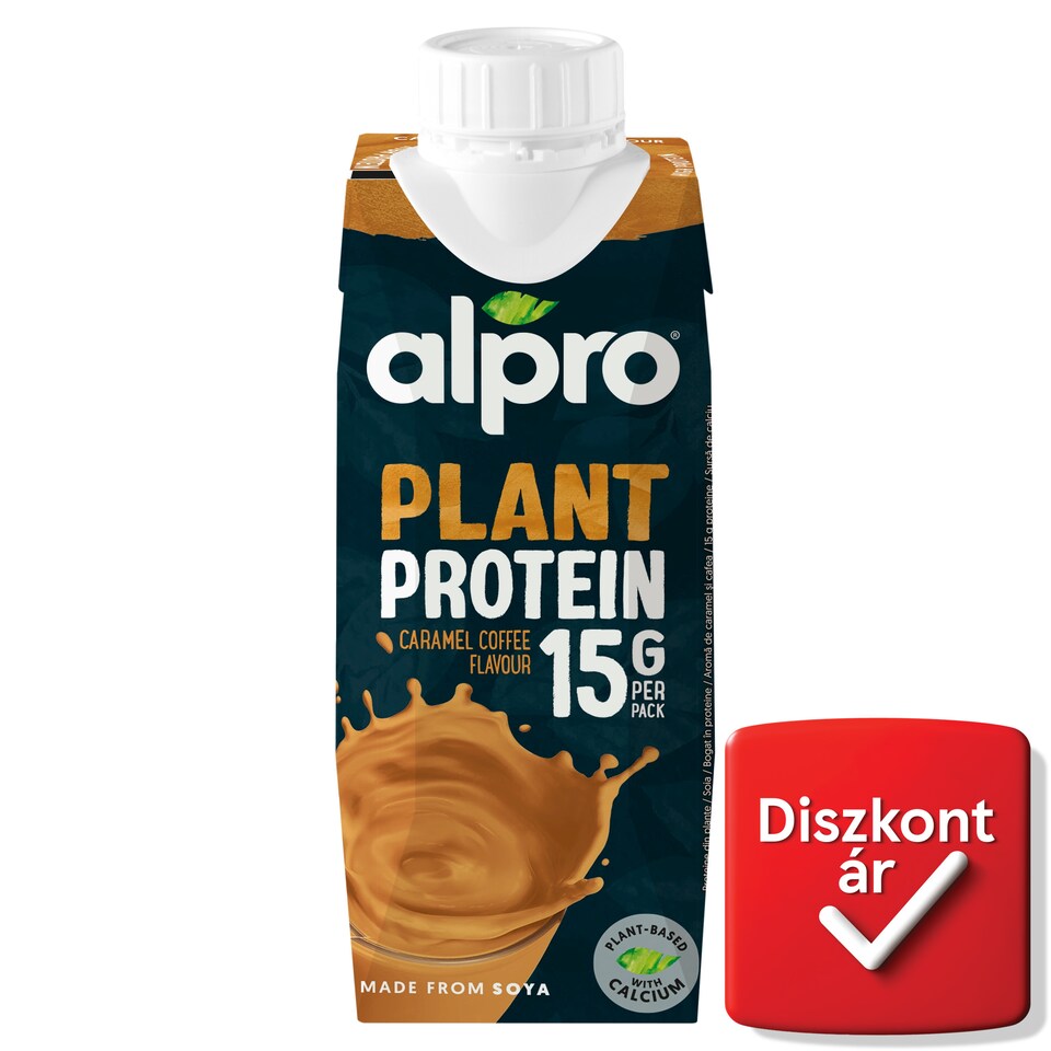 Alpro Plant Protein karamellás, kávéízű szójaital hozzáadott kalciummal és vitaminokkal 250 ml  1. kép