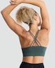 image 1 of F&F Active 2-Pack Strappy Back Seamfree Sports Bras in Green