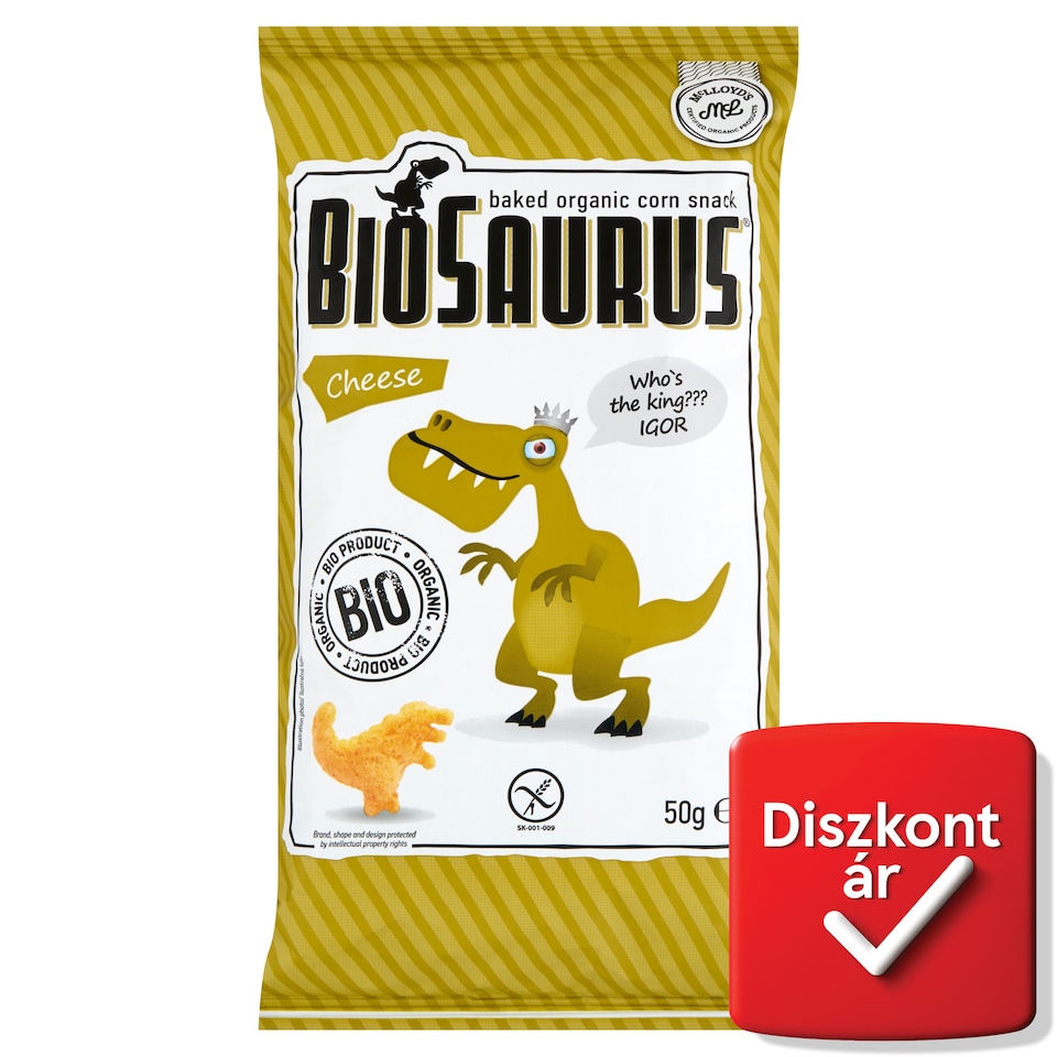 McLloyd's BioSaurus Baked Organic Corn Snack with Cheese Seasoning 50 g