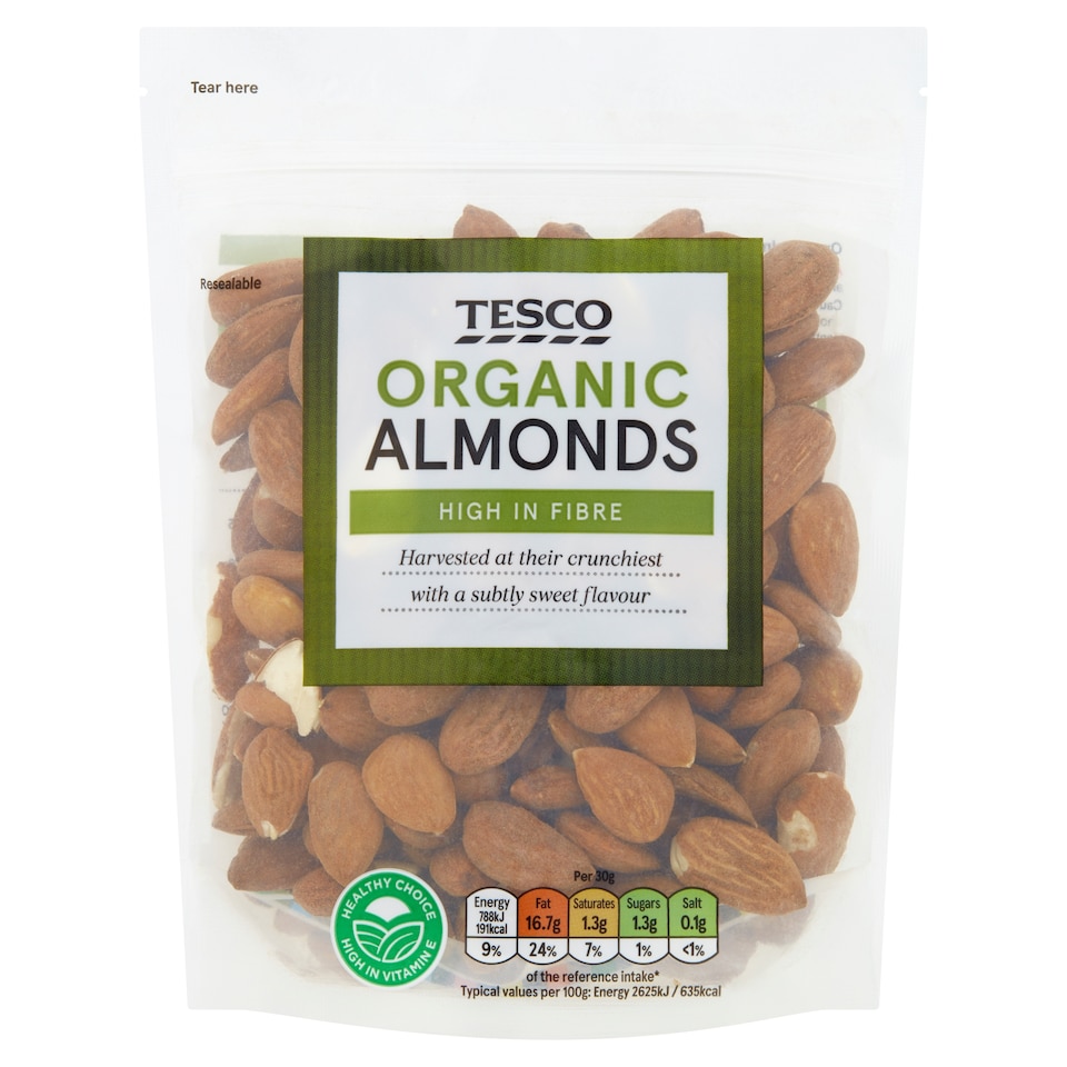 Tesco Organic Almonds 200 G
