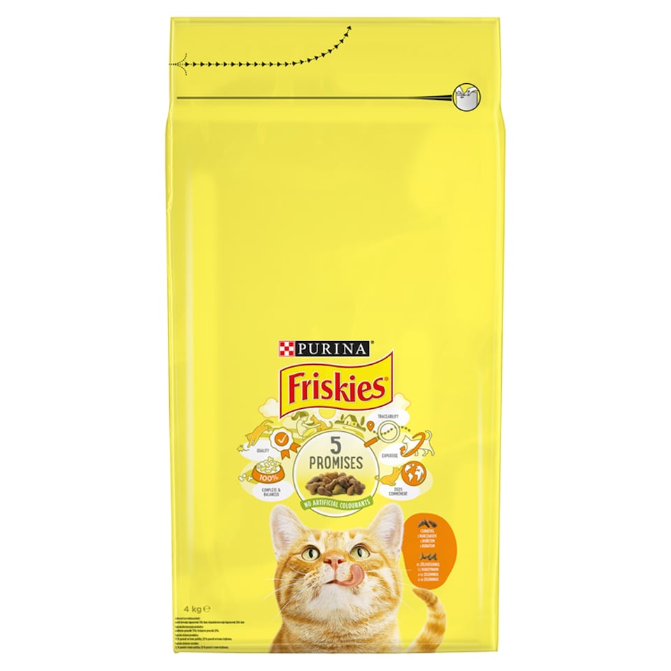 Purina Friskies csirkével és hozzáadott zöldségekkel száraz macskaeledel 4 kg  1. kép