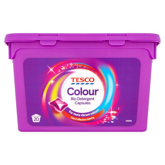 Tesco Colour Laundry Capsules 20 Washes 490Ml Tesco Groceries