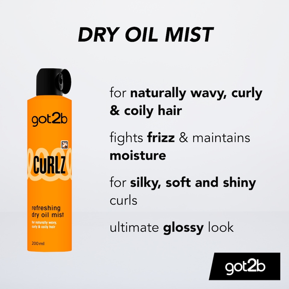 image 1 of got2b CURLZ Refreshing Dry Oil Mist 200ml