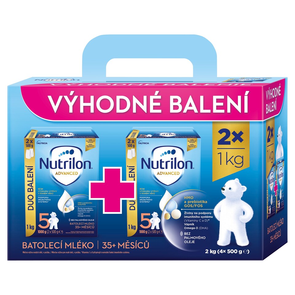 Obrázek 1 pro produkt Nutrilon 5 Advanced batolecí mléko od uk. 35. měsíce 2 x 1000g