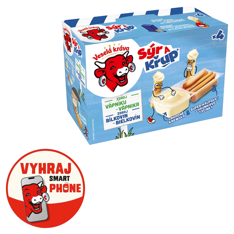 Veselá Kráva Sýr a Křup Delicious Cheese & Crispy Bars 4 x 35 g (140 g)