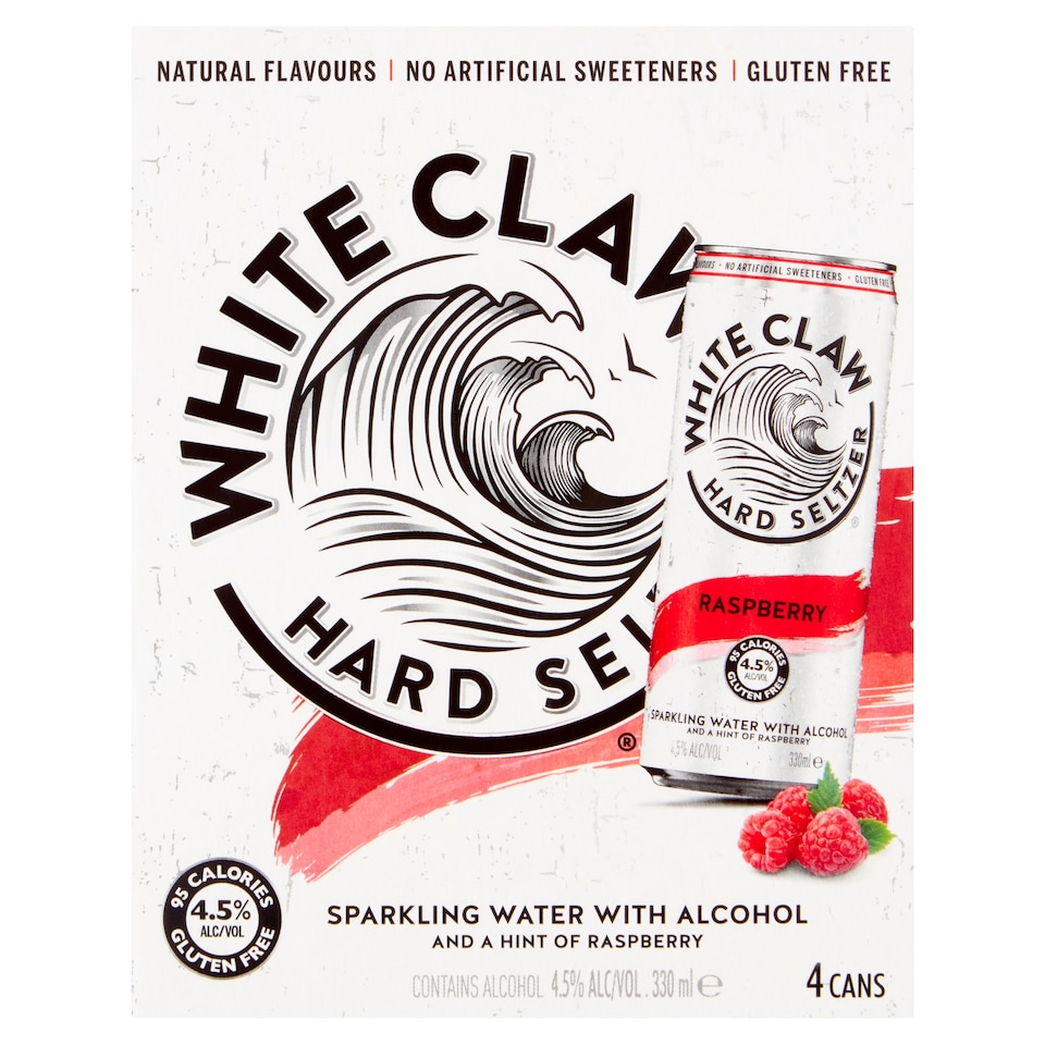 White Claw Hard Seltzer Raspberry 4X330ml