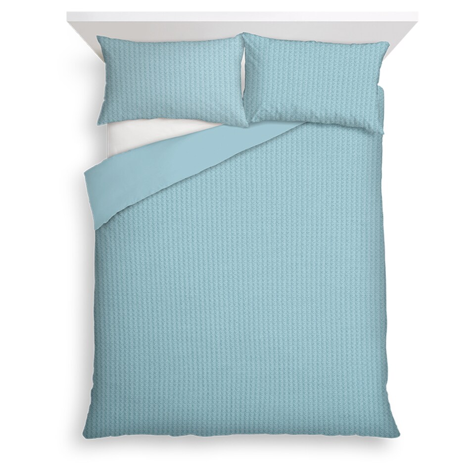 Tesco Duck Egg Waffle Jersey Bedset Double