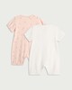 image 2 of F&F Baby 2-Pack Pure Cotton Seahorse Print Rompers in Pink