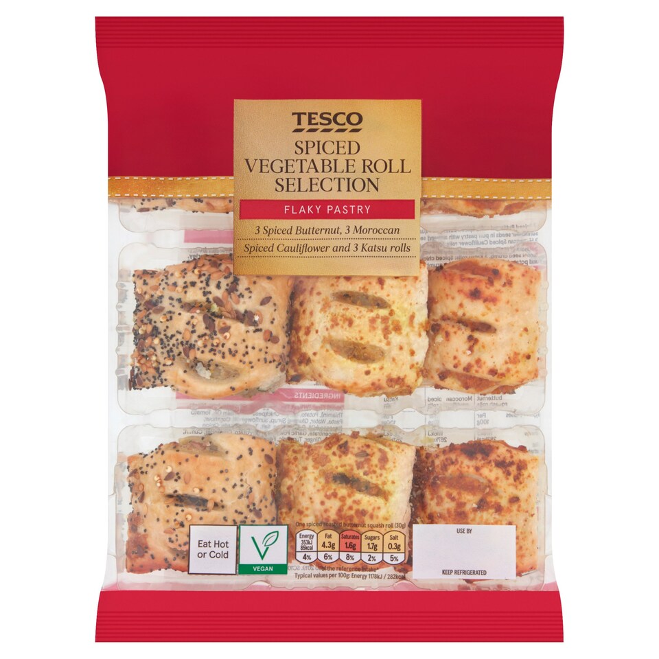 Tesco Spiced Vegetable Rolls Selection 9Pk 270G