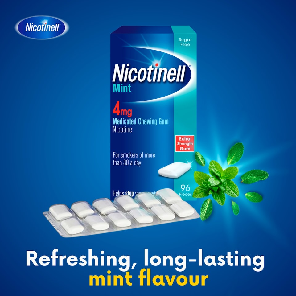 image 1 of Nicotinell Stop Smoking Aid 4mg Medicated Chewing Gum - Mint 96s