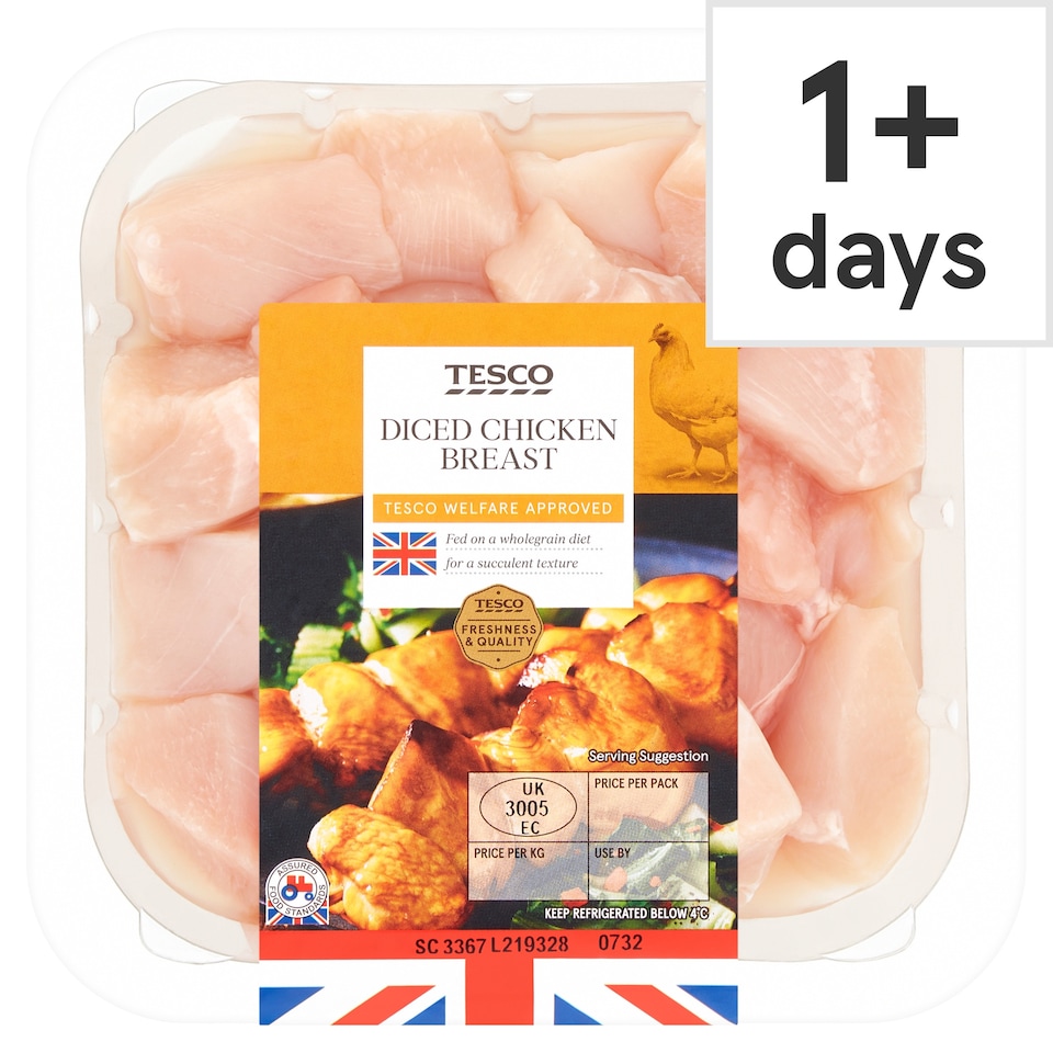 Tesco British Diced Chicken Breast 400G