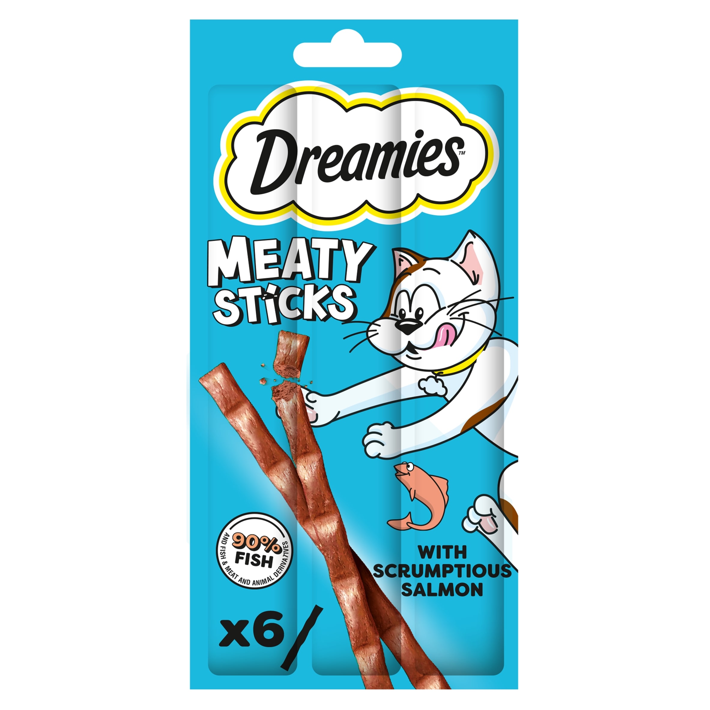 DREAMIES Meaty Sticks Adult Cat Treats with Salmon 6 pack 30g