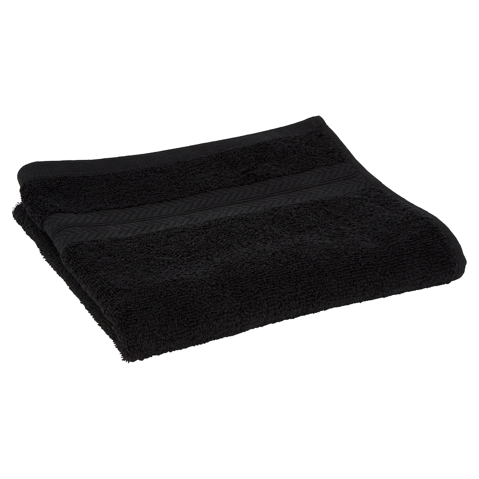 Tesco 100 Cotton Low Twist Hand Towel Black