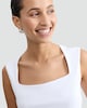 image 1 of F&F Polyamide Square Neck Sleeveless Top in White