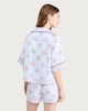image 3 of F&F CoolEase™ Satin Heart Print Shirt and Shorts Pyjama Set in Multi Blue