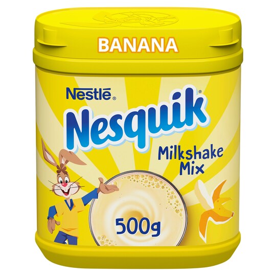 Nesquik Banana Flavoured Milkshake Mix 500G Tesco Groceries