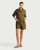 image 3 of The F&F Edit Pure Cotton Embroidered Scallop Hem Co-ord Shirt in Khaki