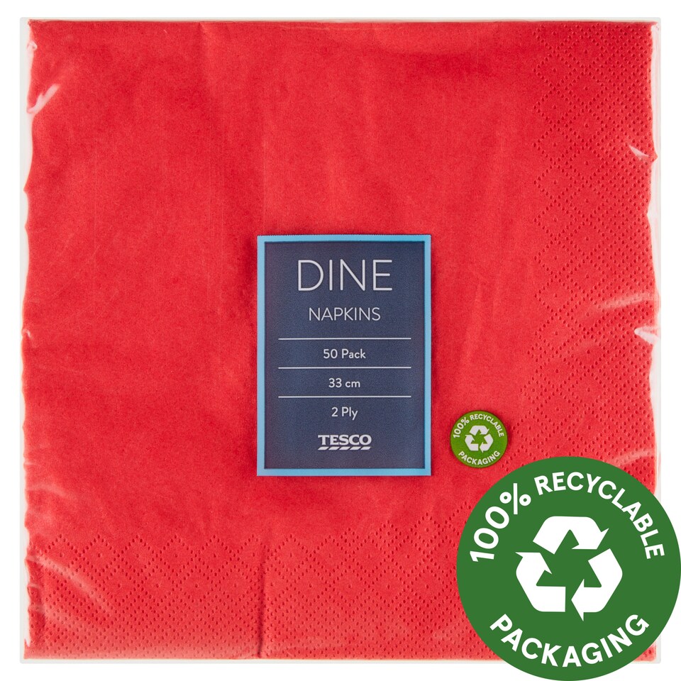 Tesco Dine obrúsky 2 vrstvové 33 cm 50 ks
