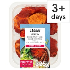 Tesco Pan Fry Korean Style Pork Steaks with a Kimchi Inspired Melt 325G