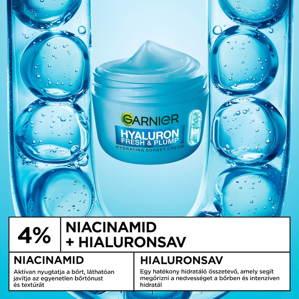 Garnier Hyaluron Fresh & Plump hidratáló sorbet krém 85 ml  1. kép
