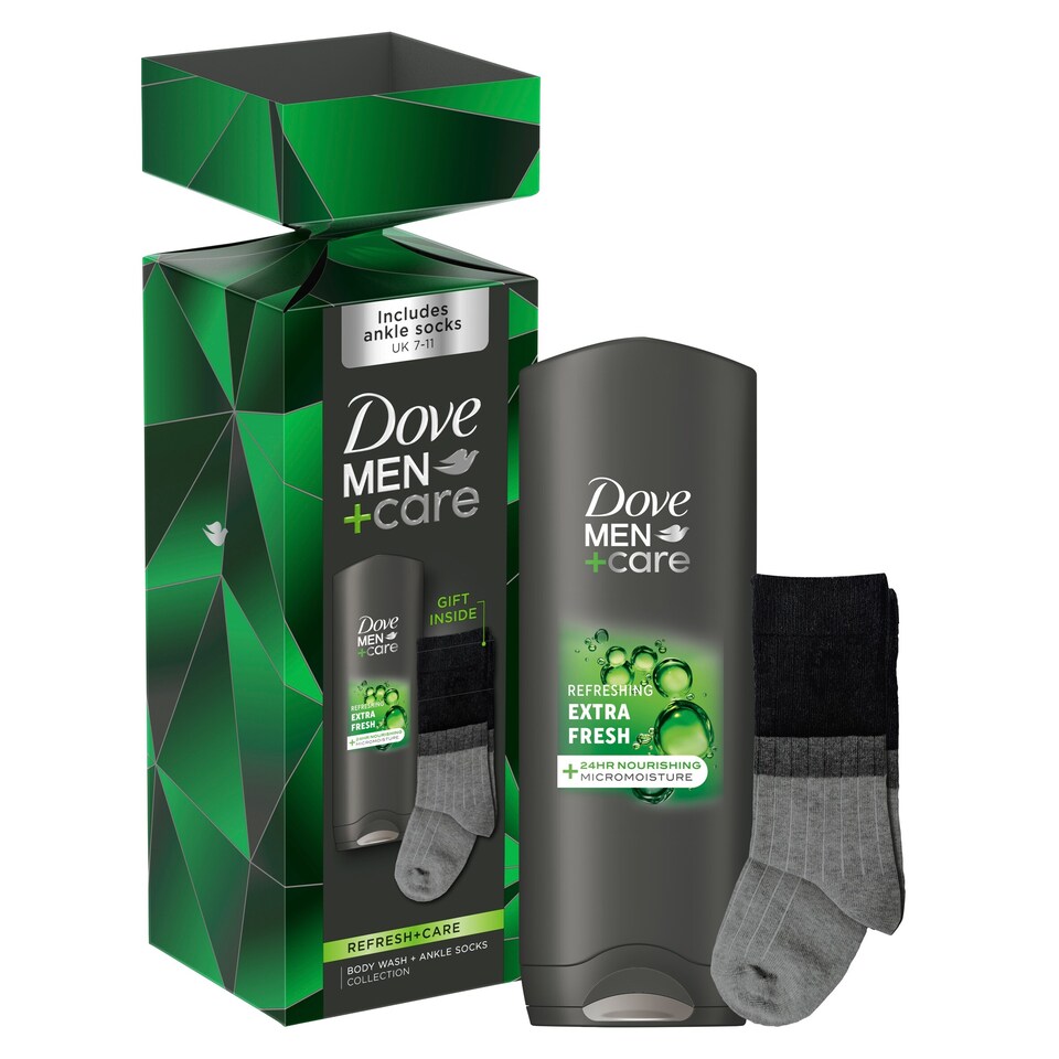 image 1 of Dove Men + Care Refresh + Care Body Wash & Socks Gift Set