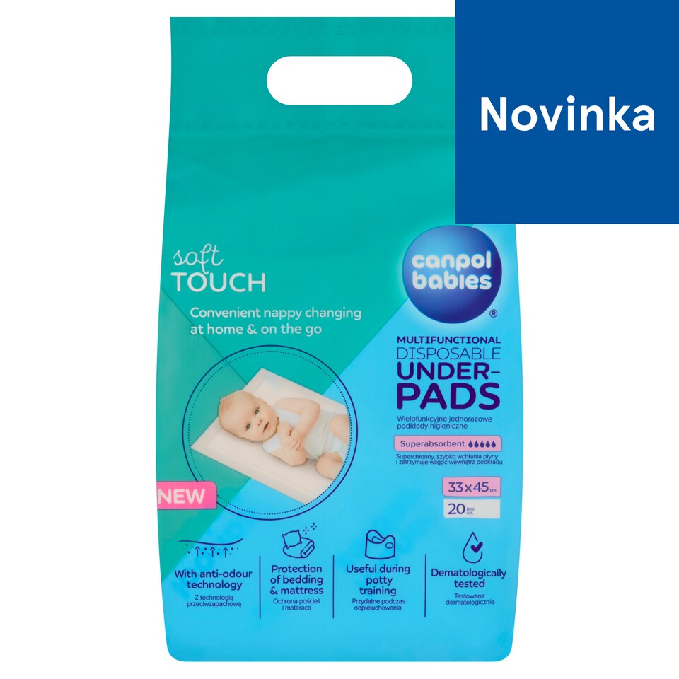 Canpol babies Soft Touch Superabsorbent Multifunctional Disposable Underpads 33 x 45 cm 20 pcs