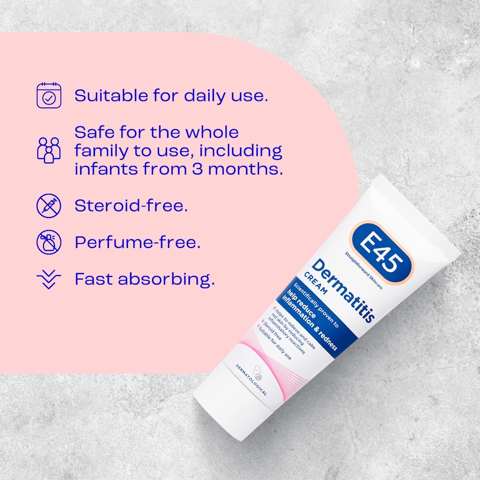 image 1 of E45 Dermatitis Cream Treatment of Itchy Skin & Redness 50ml