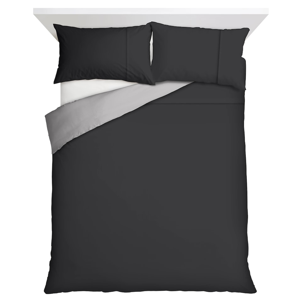 F&F Home Supersoft Grey Reversible Duvet Set Double