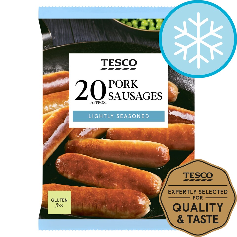 Tesco Thick Pork Sausages 20 Pack 900G Tesco Groceries