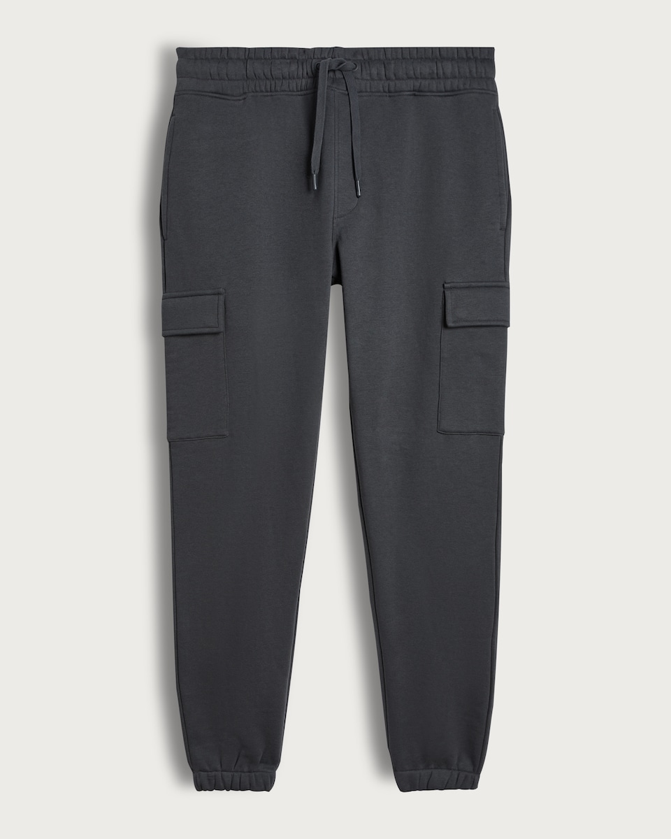 image 1 of F&F Cotton Rich Slim Leg Cuffed Cargo Joggers in Grey