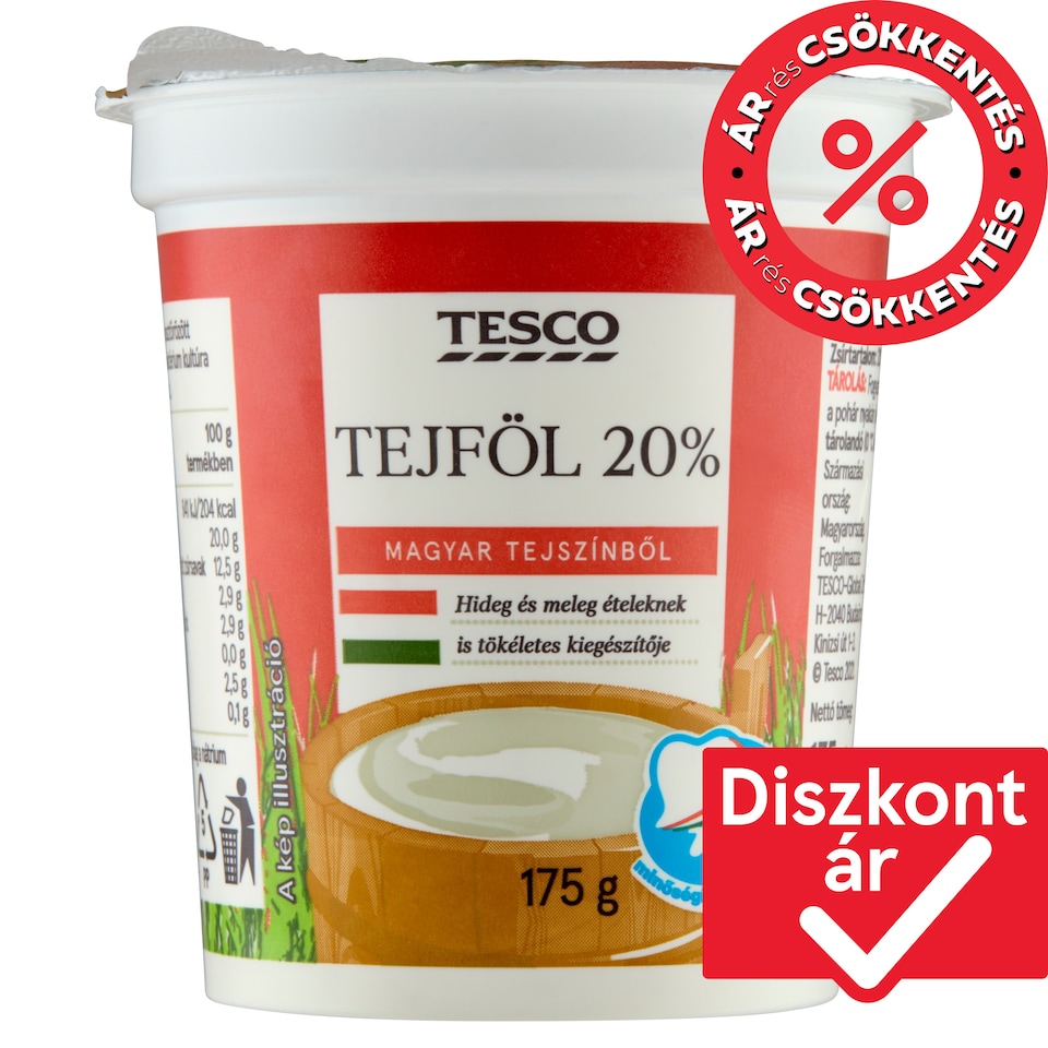 Tesco tejföl 20% 175 g