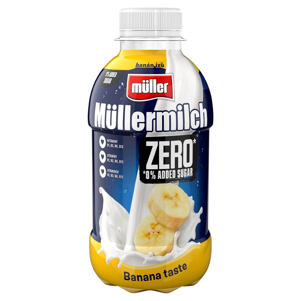 Müller Müllermilch Zero zsírszegény tejital édesítőszerekkel banán ízesítéssel 400 g