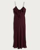 image 4 of F&F V Neck Ruffle Front Strappy Midi Dress in Burgundy