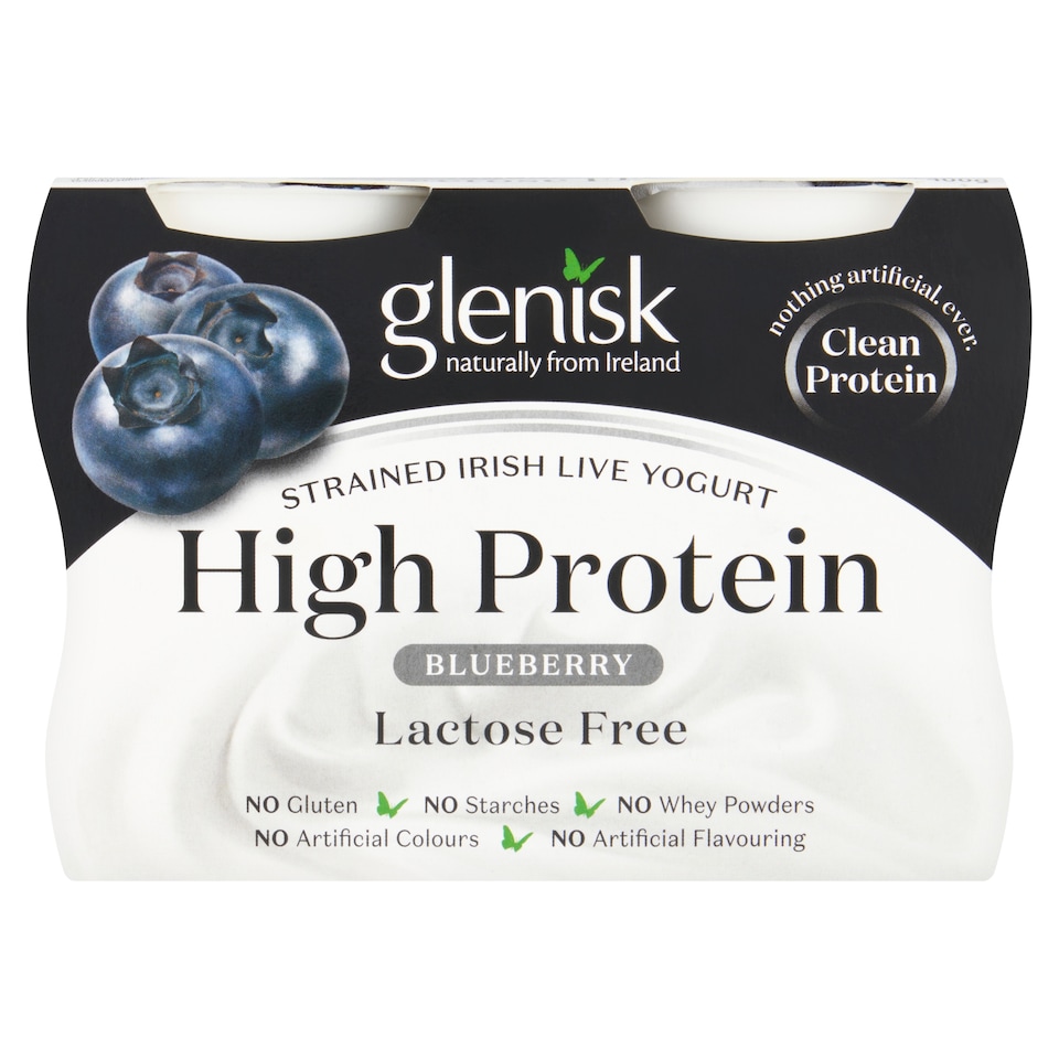Glenisk Blueberry 0% Fat Greek Protein Yoghurt 4 Pack
