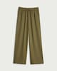 image 4 of F&F Linen Rich Wide Leg Drawstring Trousers in Khaki
