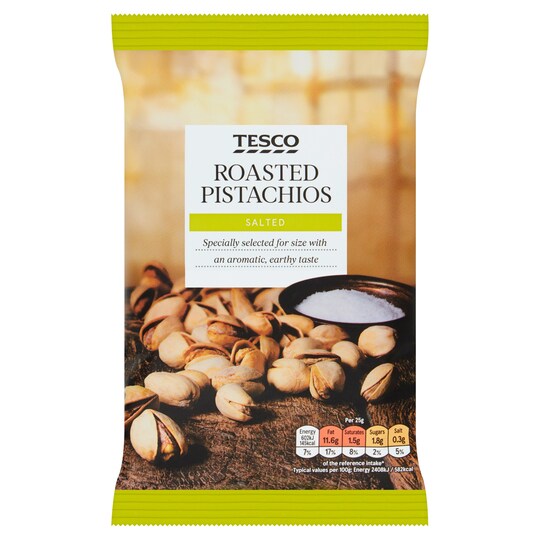 Tesco Roasted Salted Pistachio Nuts 150G Tesco Groceries