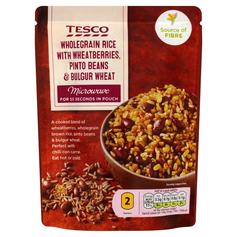 Tesco Wholegrain Rice Bulgur Pinto And Wheatberry 250G